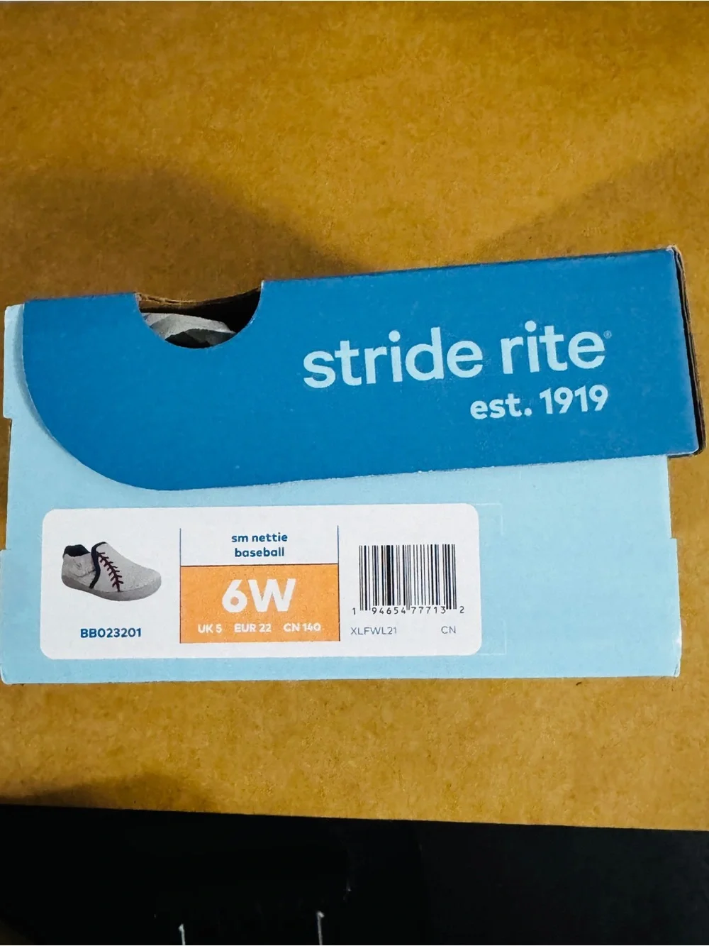 Stride Rite Baby Baseball Slip-On Shoes - White with Red & Navy walkers 6W wide
